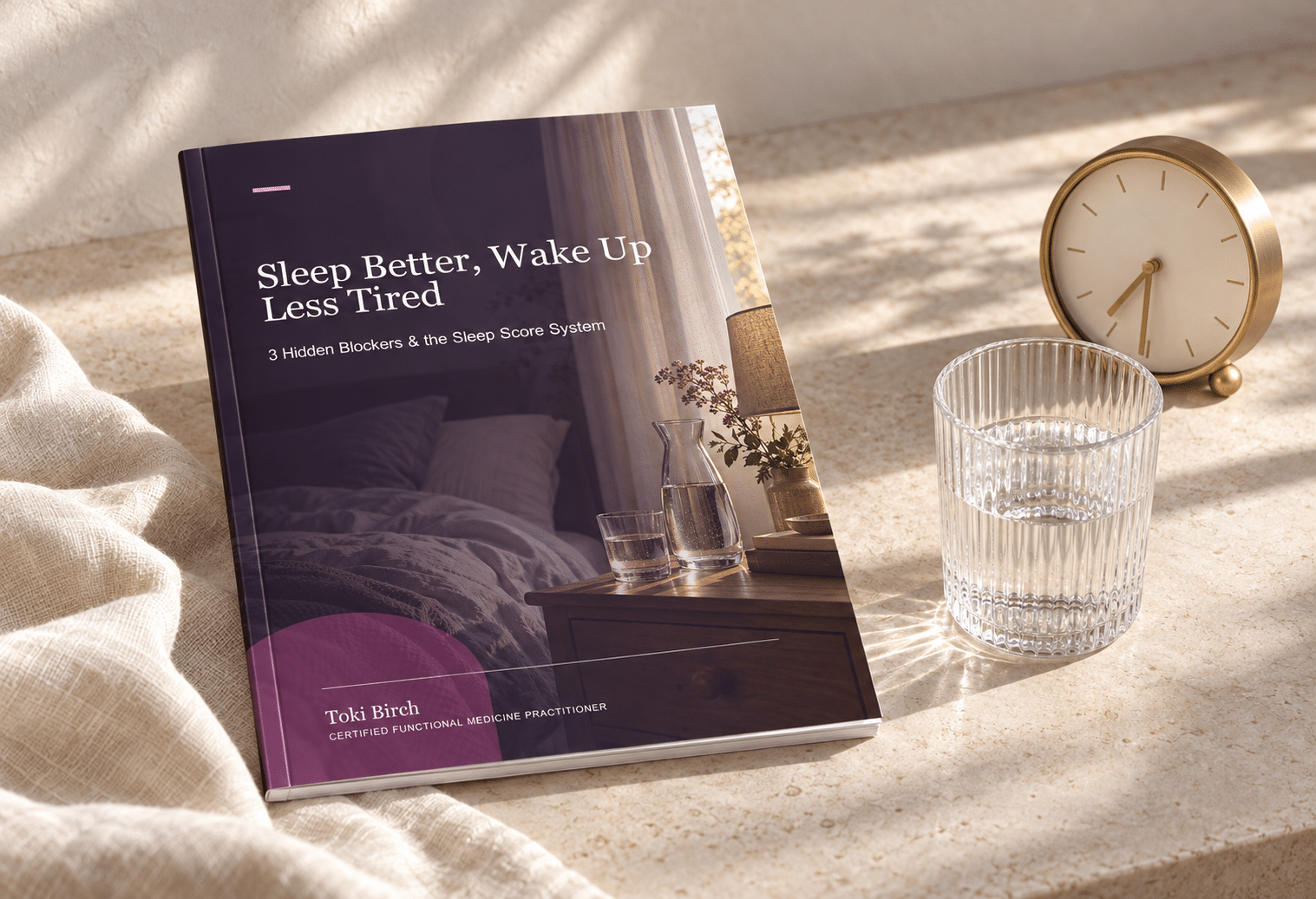 Sleep Better, Wake Up Less Tired guide and tracker mockup