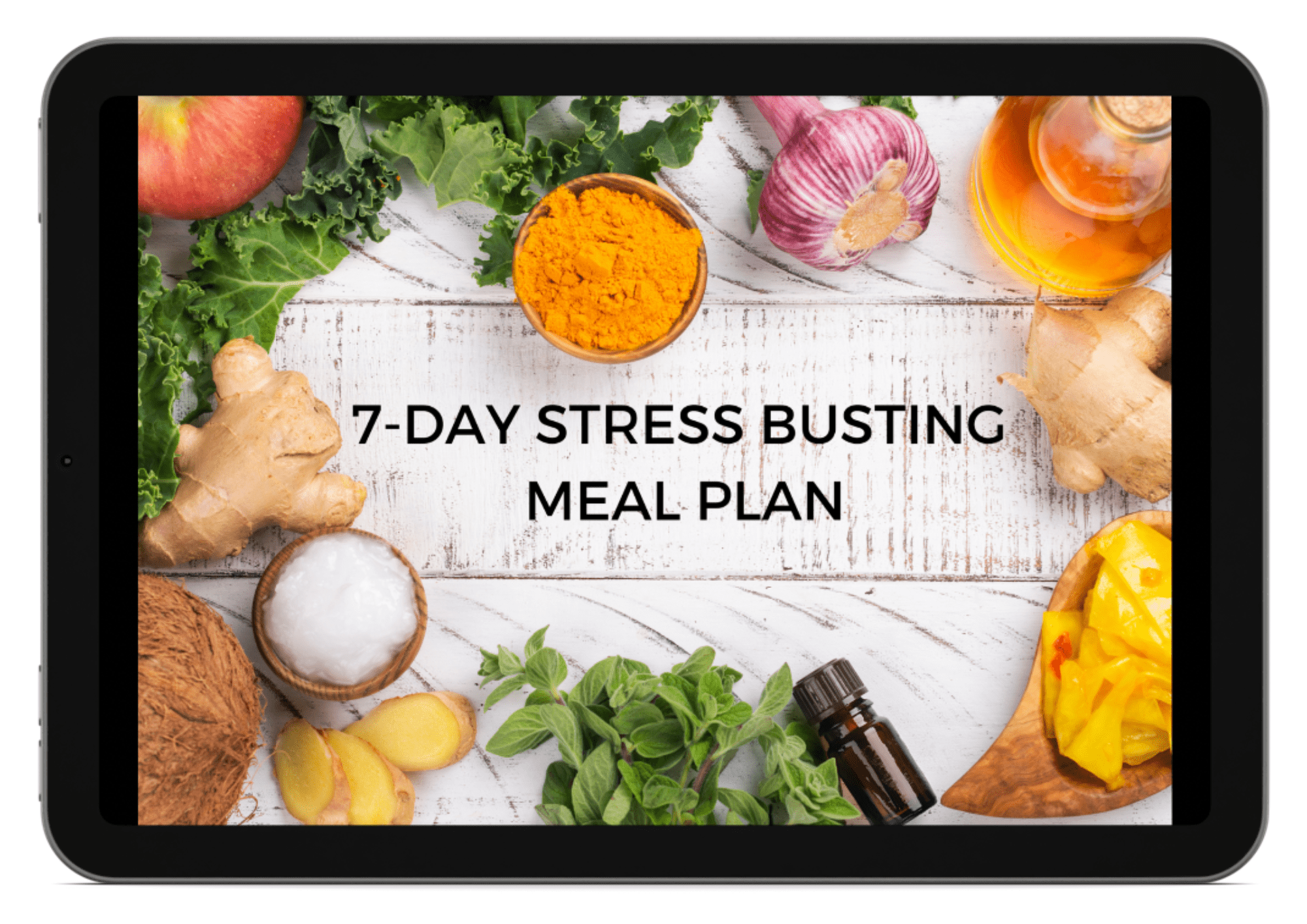 7 Day stress mealplan mockup for website