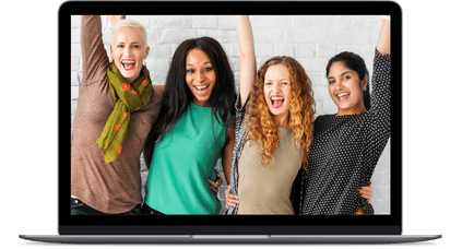 4 thyroid ladies looking happy because they have more energy.